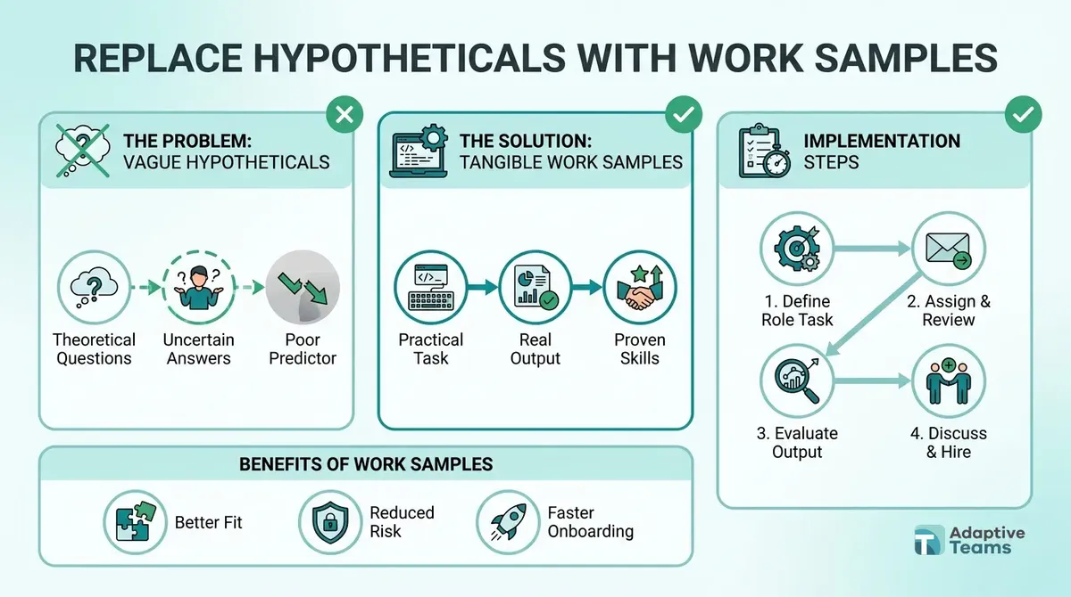 Infographic: Replace Hypotheticals With Work Samples