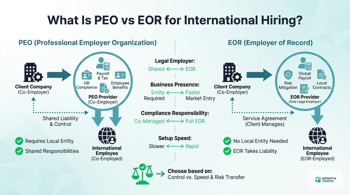 What Is PEO vs EOR for International Hiring?