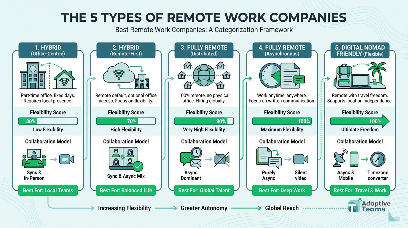 The 5 types of remote work companies