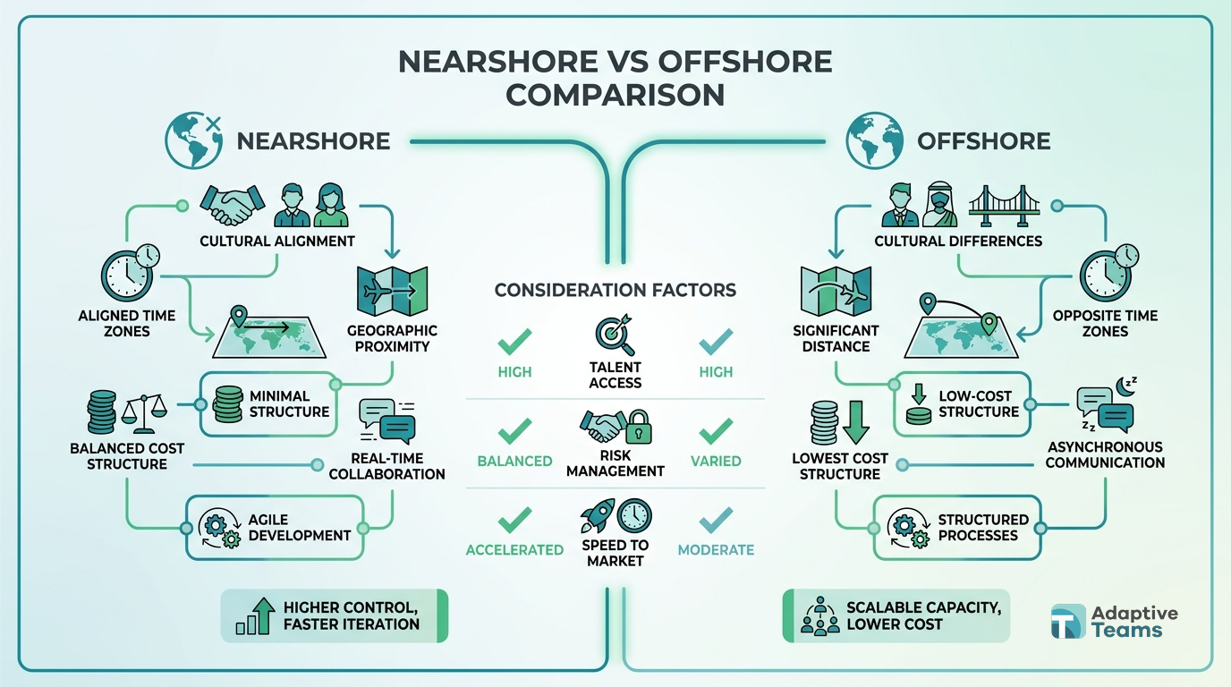 Nearshore vs offshore side by side