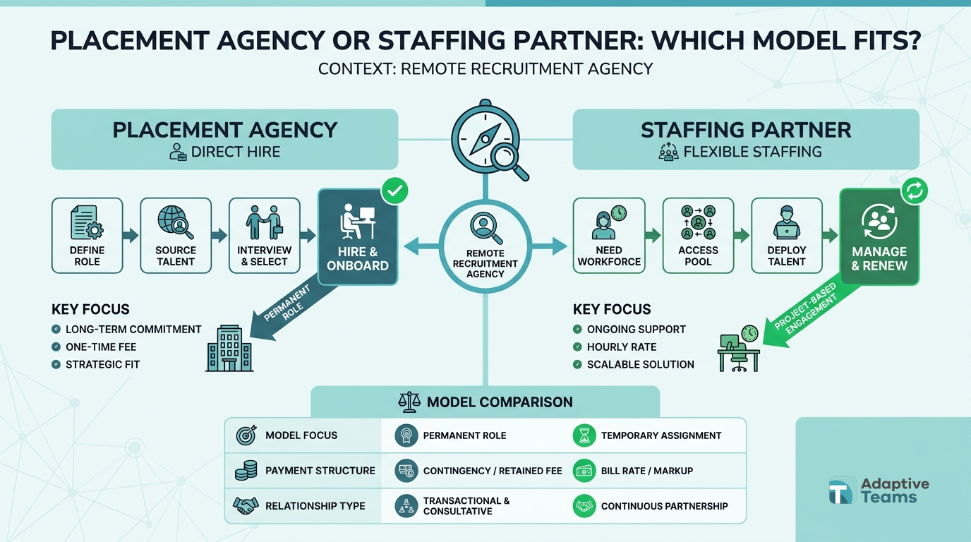 Placement agency or staffing partner: which model fits?